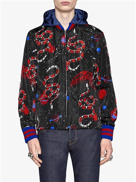 gucci space snake print windbreaker.